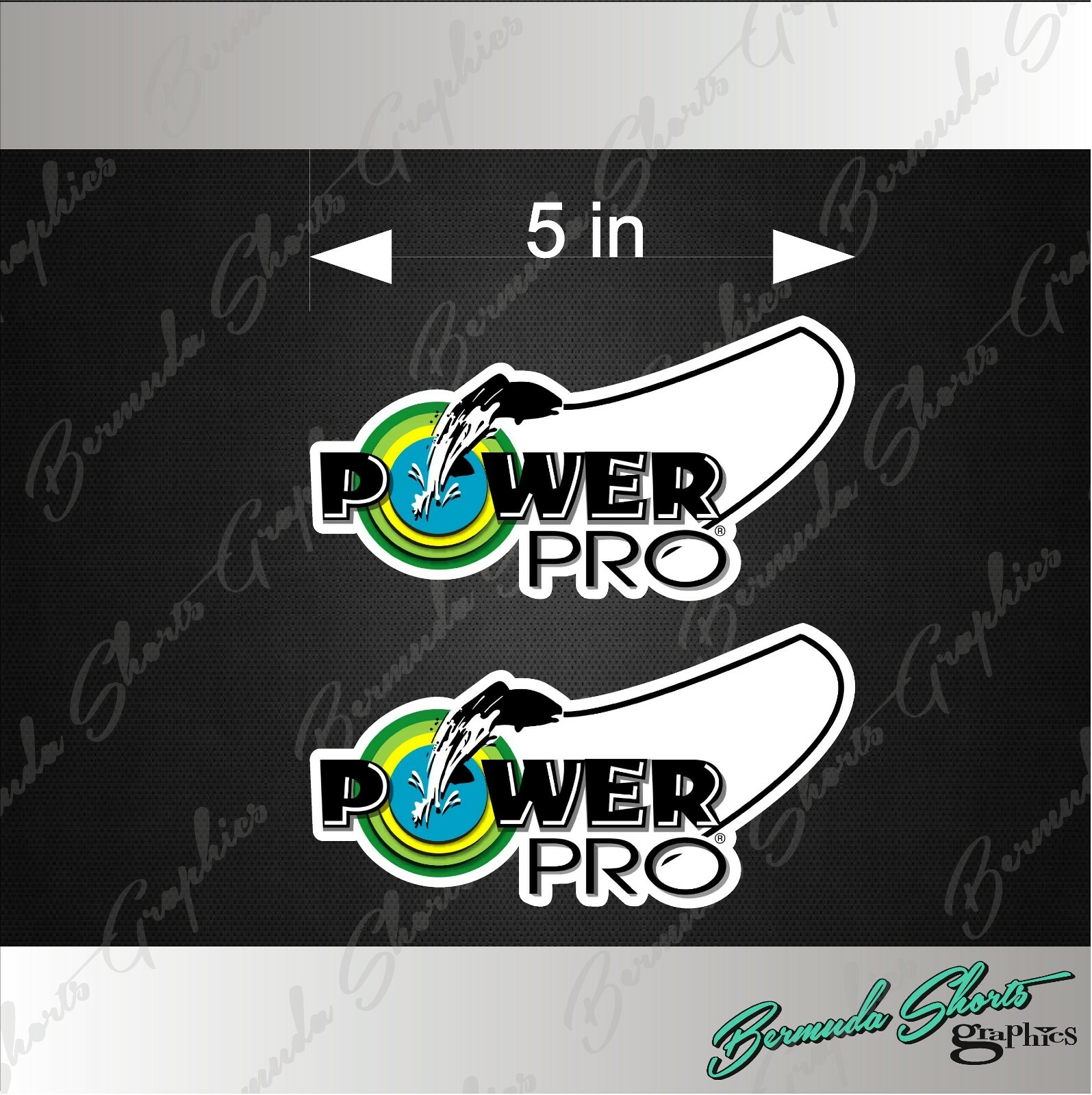 Power Pro Fishing Logo / PAIR / 5" Vinyl Adhesive Decals PAIR