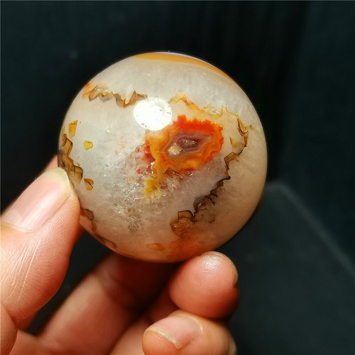 TOP 116G Natur Poliert Gibi Augen Achat Gebändert Achat Kristallkugel Heilung R112 - Bild 7 von 14