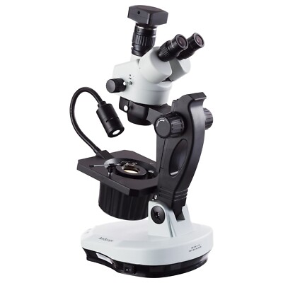 Amscope 7X-45X Stereo Gemology Microscope with LED Top-light + 20MP USB Camera