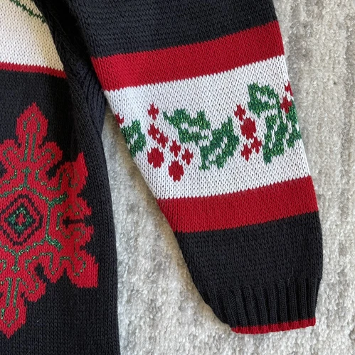 NWT Nutcracker Women's Ugly Christmas Sweater Size L Pullover Acrylic Black Red