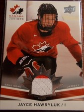 2014-15 UD TEAM CANADA JUNIORS...JAYCE HAWRYLUK JERSEY #172