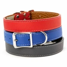 Auburn Leathercrafters Tuscan Italian Leather Dog Collar - Soft & Adjustable Fit