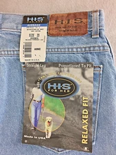 H.I.S For Her Mom Jeans High Waist Relaxed Straight Leg Women Misses 20 Average
