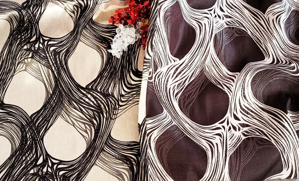 ITALIA MARRÓN/Beige 2 LADOS 3D restos 3 piezas cada uno W 20" x 2yd.10"x3 = 6yd.30" longitud Foto 4 de 4