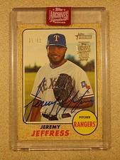 2019 TOPPS ARCHIVES JEREMY JEFFRESS AUTO SIGNED TEXAS RANGERS SEALED 23/63