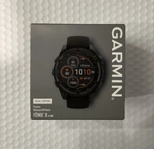 Garmin Fenix 8 Solar Sapphire GPS Watch 47mm Carbon Gray DLC Black/Gray Band
