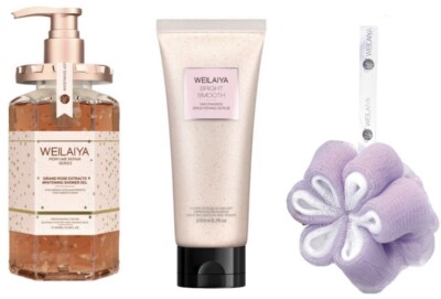 WEILAIYA Shower Gel+FREE BODY SCRUB+FREE BATH SPONGE+FREE PRIORITY SHIP+US SELL