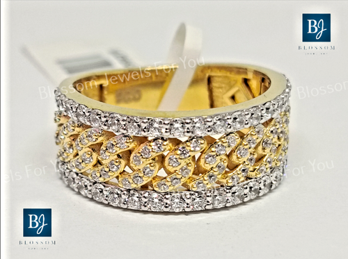 1.36 Ct IJ I1/I2 Genuine Mined Natural Diamond Cuban Ring 10K Solid Yellow Gold