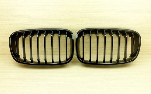 2011-2014 Gloss Black Front Hood Grill Fit BMW F20 F21 5D 3D Schwarz - Picture 2 of 4
