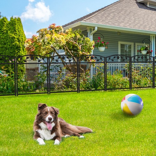 5PCS Tall Garden Fence Vegetable Flower Bed Animal Barrier Dog Playpens w/ Gate - Picture 3 of 14