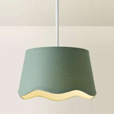 Small Lightshade Easy Fit Ceiling Shade Natural Linen Lampshade Scalloped Edge