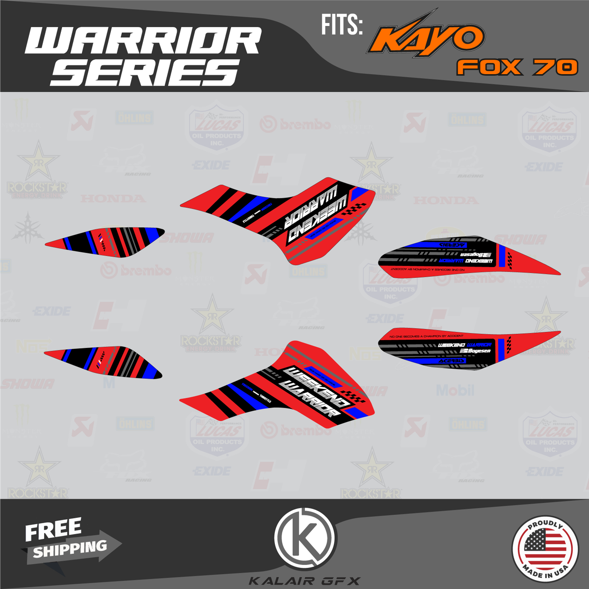 Graphics Kit for Kayo Sports Fox-70 AY-70 Storm-70 All Years