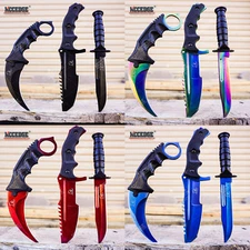 3PC COMBO CSGO Survival Fixed Blade Knife Set Karambit, Huntsman, Hunting Knife