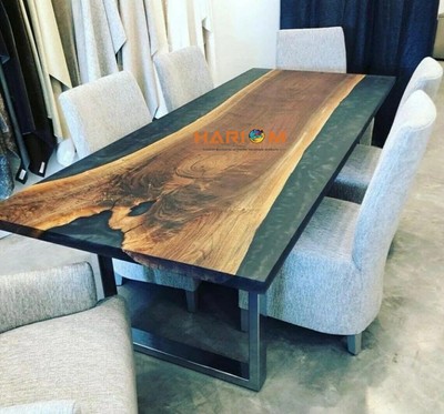 Black Solid Epoxy Resin Table Top Decor Living Room Furniture Adorable Table Top