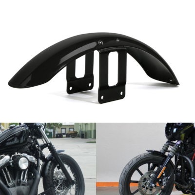 Vivid Black Front Fender Mudguard Cover For Harley Davidson