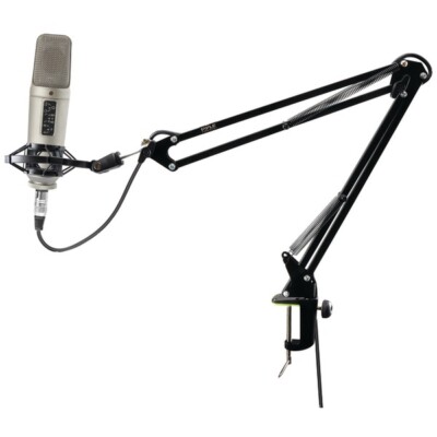 Suspension Boom Scissor Microphone Stand Studio Radio Shock Mount Holder