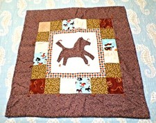 Vintage Handmade Rocking Horse Baby Nursery Quilt Wall Decor
