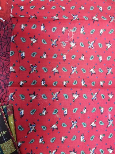 Lot of 9 piece Remnant Cotton Quilt Fabric Paisley Floral Ducks Berries Cherries - Picture 6 of 6