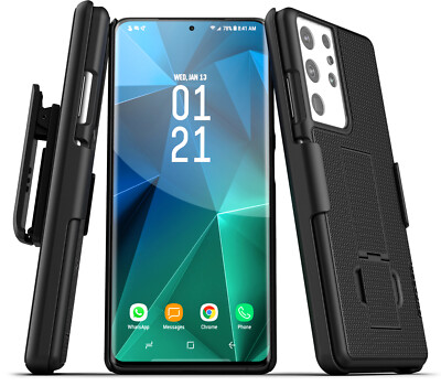 For Samsung Galaxy S21 Ultra Belt Clip Case Slim Phone Cover with Holster