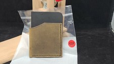 Genuine Leather Hand Made,hand stitched, minimalist wallet, new,vertical 157
