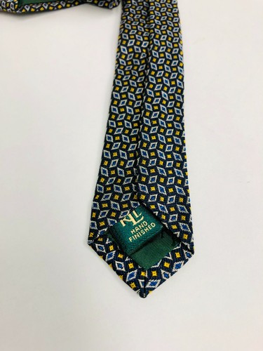 Ralph Lauren Men's 100% Silk Hand Finished USA Made Geometric Necktie 58" - Picture 4 of 5