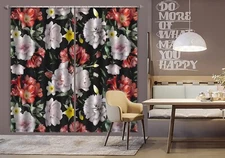 3D Vintage Flowers ZHUA1061 Photo Curtain Window Blockout Fabric Amy 2023