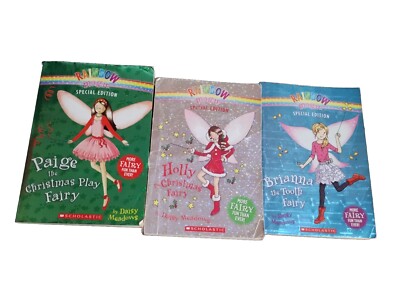 Daisy Meadows Lot of 3 Books Holly Christmas Fairy Brianna Tooth Fairy Paige Chr