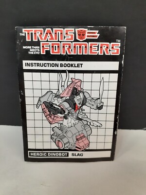 Slag Figure Instruction Manual Booklet 1985 Vintage G1 Transformers