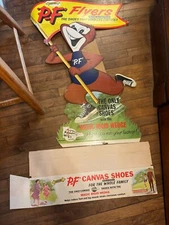 Vintage 1950s PF FLYERS SNEAKERS STORE DISPLAY SIGN Stand MINT