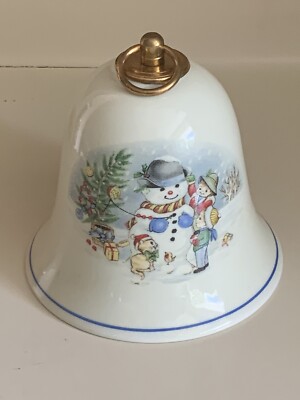 Vintage Konitz Christmas Porcelain Musical Bell White Christmas 1994 Germany