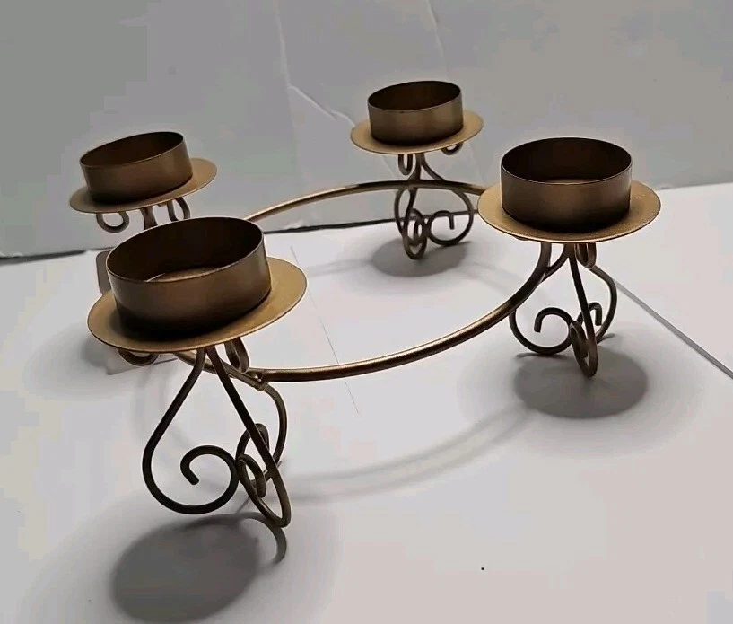 Candelabro votivo para 4 velas con cable desplazamiento bronce tono dorado color 9,5" W Foto 2 de 4