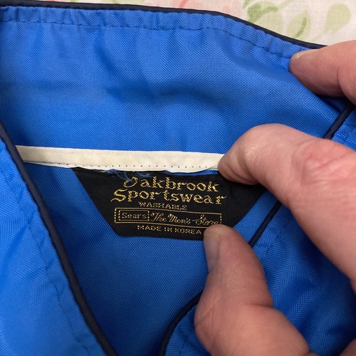 Vintage Oakbrook Sportswear Sears Full Zip Swingster Style Boxy Blue Jacket XL - Picture 10 of 12