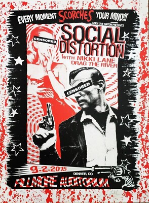 2015 SOCIAL DISTORTION CONCERT POSTER WALL ART PRINT DENVER