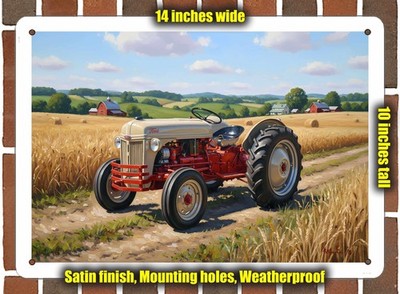 Metal Sign - 1947 Ford 8N Tractor Oil Painting - 14x10