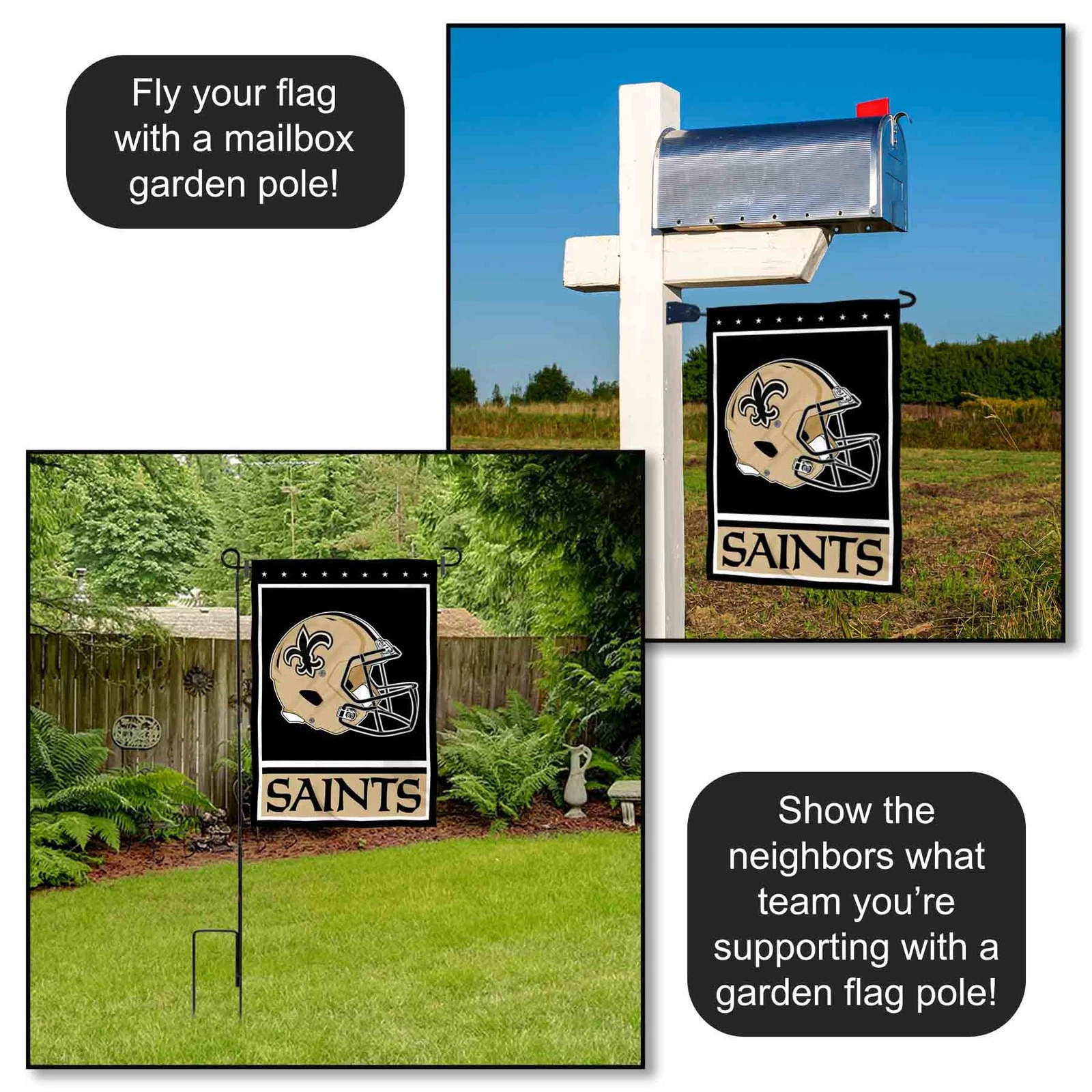New Orleans Saints Garden Flag and Yard Banner