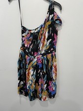 Reformed by Reformation One Shoulder Floral Mini Dress Fit & Flare Sz 10 Wedding