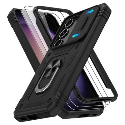 Samsung Galaxy S23 Case with 2PCS Screen Protector & 360° Rotating Kickstand