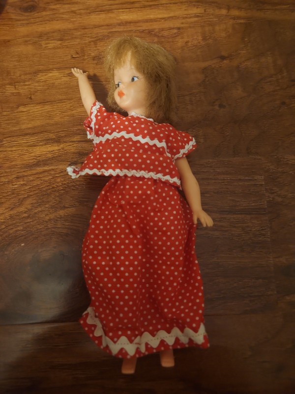 1964 Horsman Baby Doll Named Peggy With Red Dress & Polka Dots RARE HARD TO FIND
