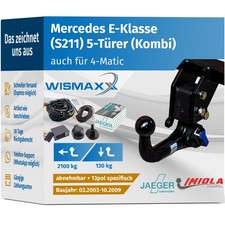 IMIOLA Anhängerkupplung abnehmbar für Mercedes E-Klasse Kombi 03-09 S211 13pol