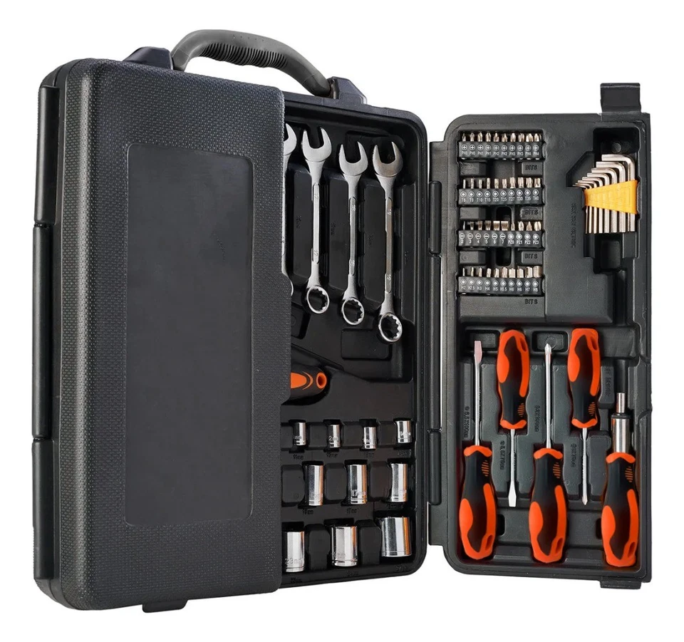 Auto Mechanics Complete Hand Tool Kit Set Ratchet Spanner Wrench Metric Driver - Image 4 of 4