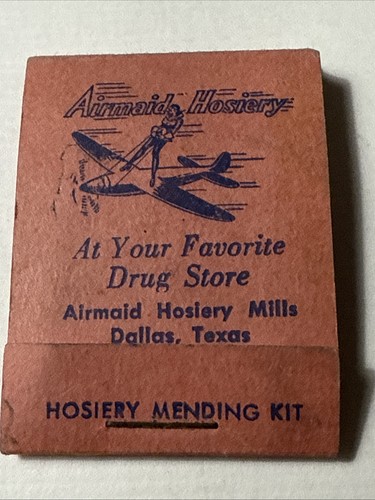 Vtg 1930s Dallas Texas AIRMAID HOSIERY MILLS Mending Kit Sewing Pack Thread