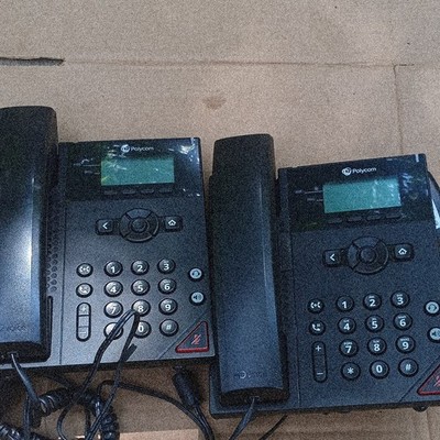 Polycom VVX 201 IP Phone Lot of 2 Black 2-Line HD Voice Speakerphone 2201