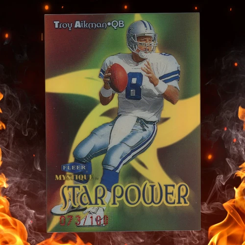 1999 Fleer Mystique TROY AIKMAN Star Power /100 9 oF 10 SP