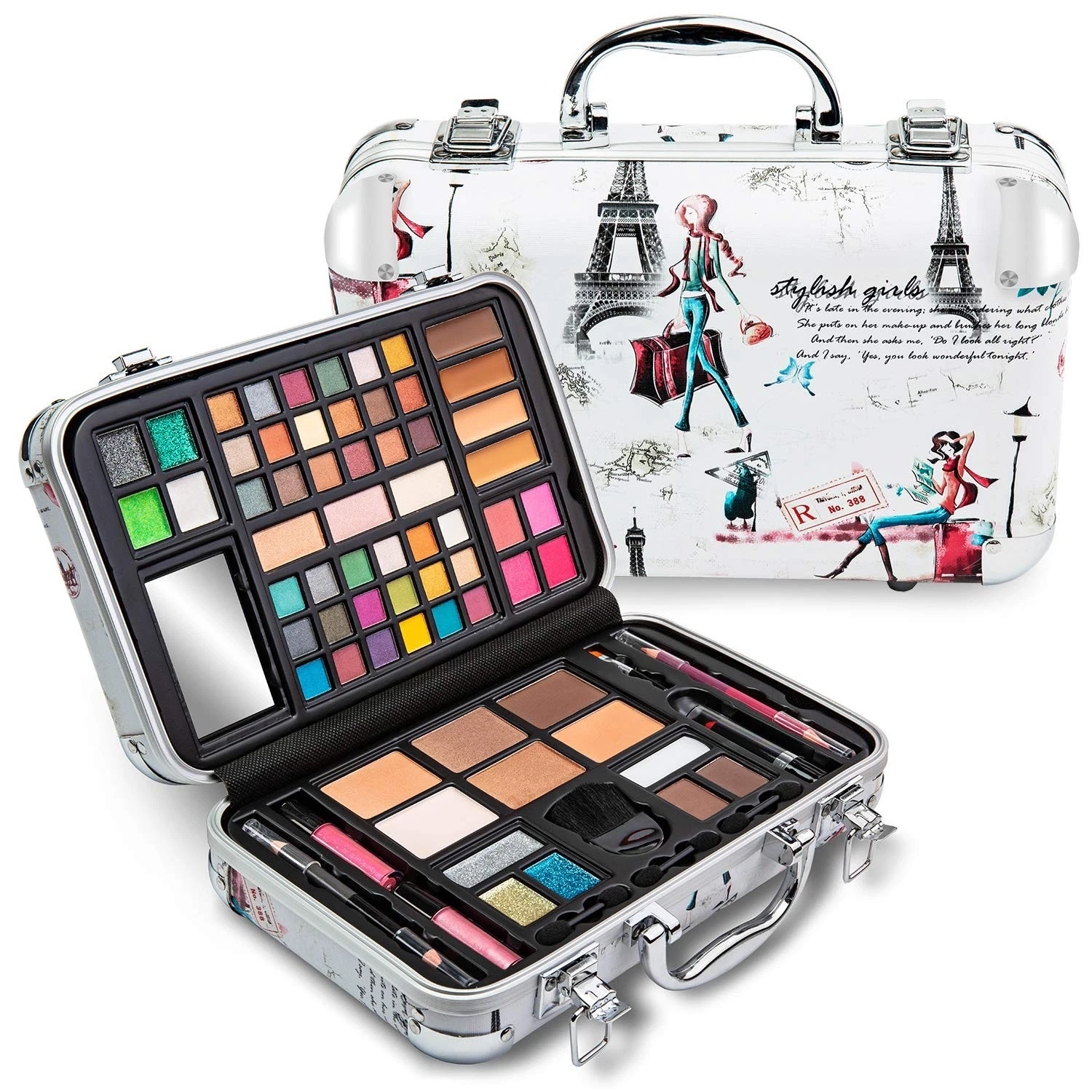 Vokai 74 Piece Makeup Kit Gift Set, Brushes, Eye Shadows, Lipstick & More