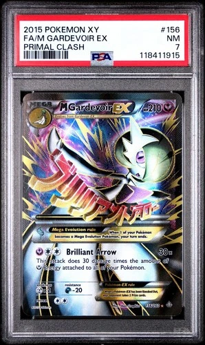 2015 Pokemon M GARDEVOIR EX #156 Primal Clash Full Art PSA 7 NEAR MINT NM