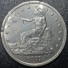 1877 Trade Silver Dollar $1 VF Very Fine Details Polished