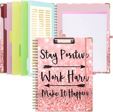 Foldable Clipboard with Storage  Notepad, 5 File Folders with 10 Pockets  8...