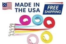 Nylon Tiny Dog, Cat, Rabbit, Ferret Leash 5/8" x 4ft–40ft  Made in USA Colors+++
