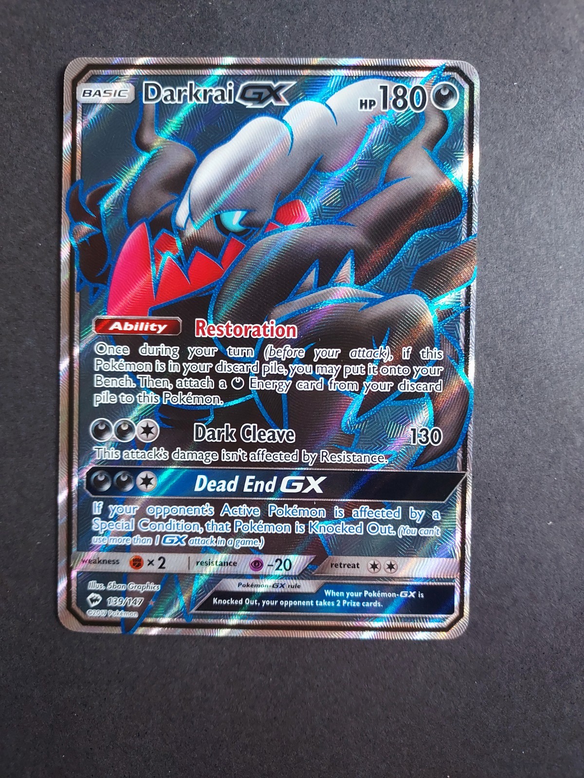 Darkrai GX (Full Art) 139/147 Sm-Burning Shadows Holo