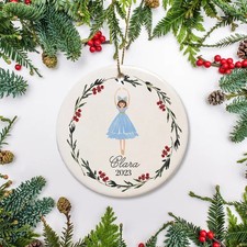 Nutcracker Christmas Ornament Clara Ballerina -Personalized Ornament Gift -Pe...